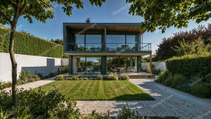 Modern French Suburban House Near Paris with Large Windows