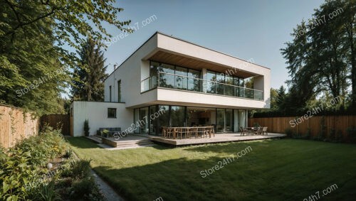 Modern German Home with Expansive Glass Walls and Deck