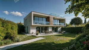 Modern Two-Story House with Scenic Garden Near Paris