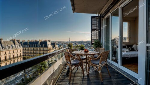 Parisian Apartment Terrace with Breathtaking Eiffel Tower View