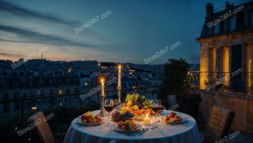 Parisian Apartment Terrace with Breathtaking Night Views