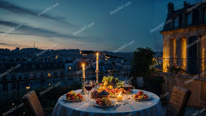 Parisian Apartment Terrace with Breathtaking Night Views