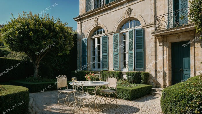 Prestigious French Country Manor with Elegant Shutters and Garden