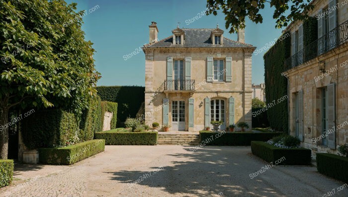 Prestigious French Country Mansion Surrounded by Lush Greenery