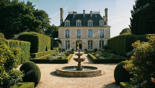 Prestigious French Country Mansion with Elegant Fountain