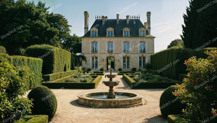 Prestigious French Country Mansion with Elegant Fountain