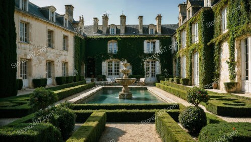 Prestigious French Country Mansion with Elegant Gardens and Fountain