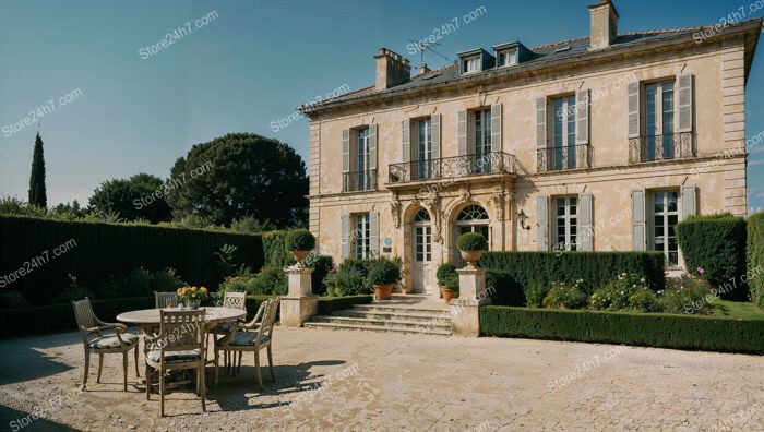 Prestigious French Country Mansion with Elegant Patio and Gardens