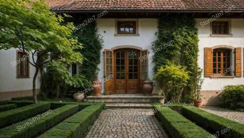 Quaint Country House with Ivy and Elegant Entrance