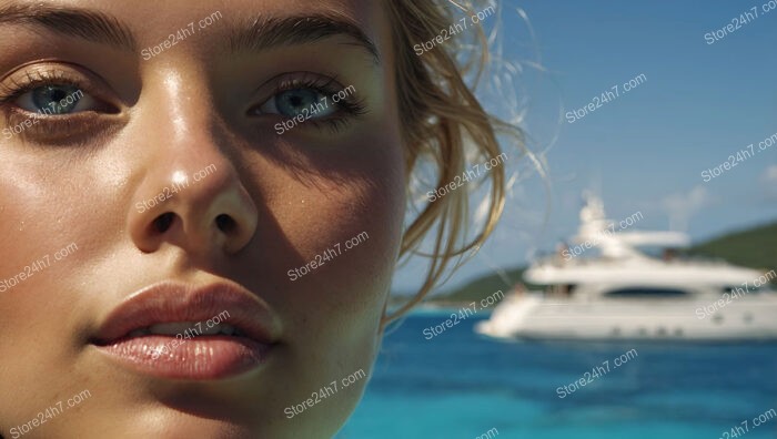 Radiant Tranquility: A Young Woman's Luxurious Yacht Escape Bliss