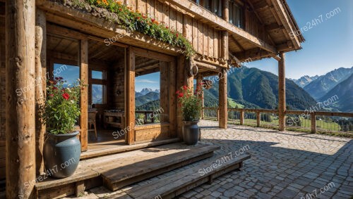 Rustic Mountain Chalet with Flowers and Panoramic Views