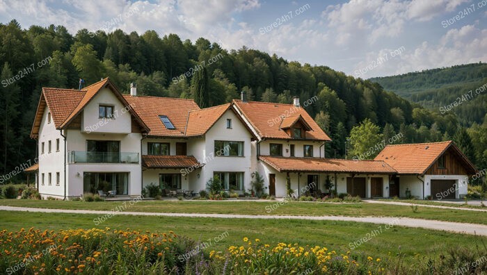 Spacious Countryside Estate with Red-Tiled Roofs