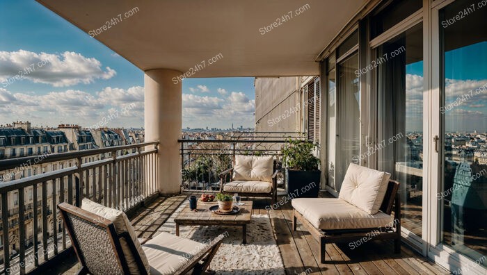 Spacious Paris Apartment Terrace with Scenic City Views