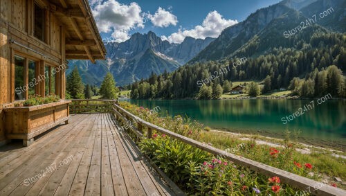 Summer Alpine Lodge with Mountain and Lake View