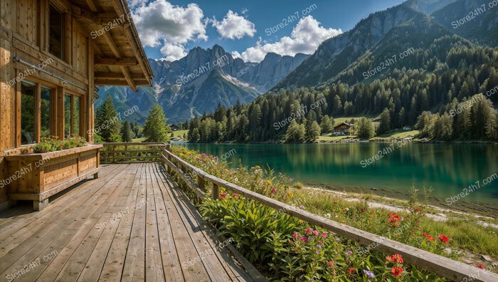 Summer Alpine Lodge with Mountain and Lake View