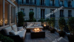 Terrace in French City Apartment with Candlelight Ambiance