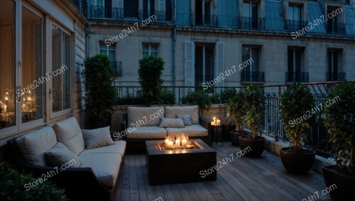 Terrace in French City Apartment with Candlelight Ambiance