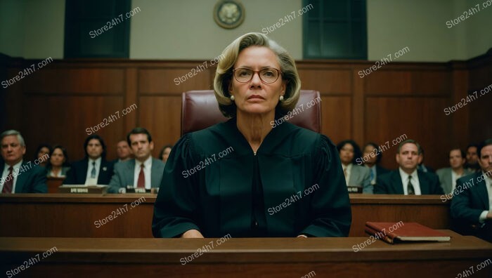 The solemn face of justice: a judge in court