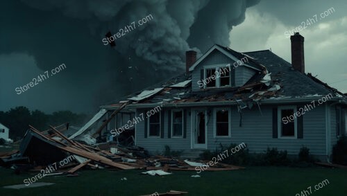 Tornado's Fury: Home Ravaged by Nature's Wrath