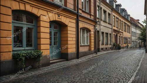 Traditional Eastern German Street with Colorful Buildings