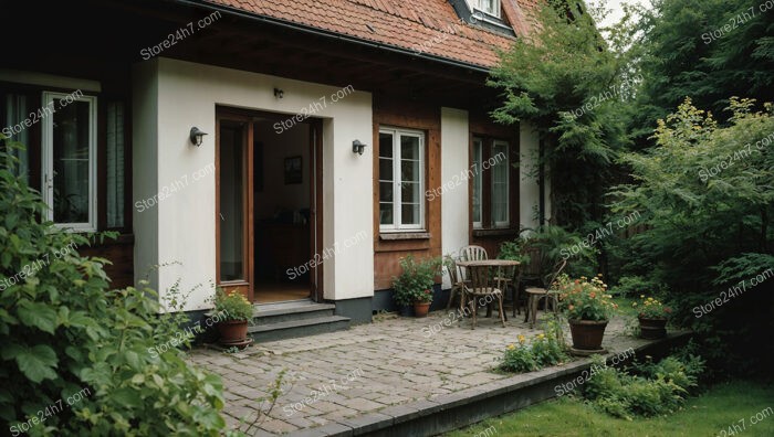 Traditional German Home with Rustic Patio and Garden