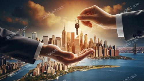 Unlocking New Beginnings: Realtor Handing Keys in New York City