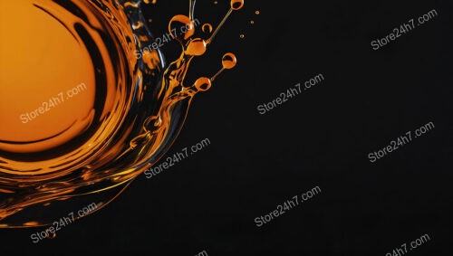 Abstract Orange Splash Against Black Background