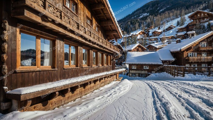 Alpine Village Chalet with Traditional Bavarian Architecture