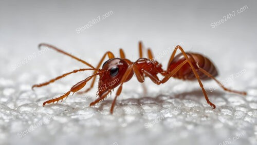 Ant on Textured Surface Highlighting Its Movement and Balance