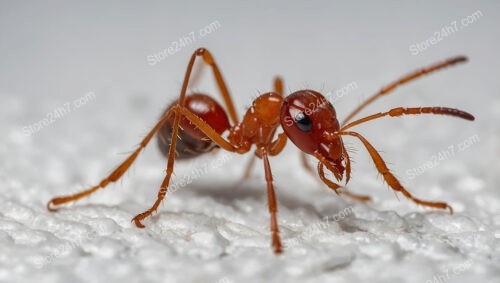 Ant Standing Alert on Rough Surface in Macro Focus