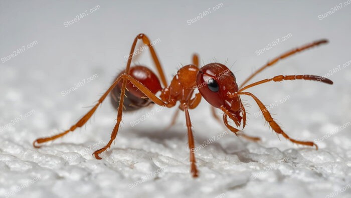 Ant Standing Alert on Rough Surface in Macro Focus