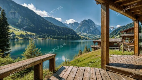 Bavarian Alpine Chalet Overlooking Pristine Lake and Mountains