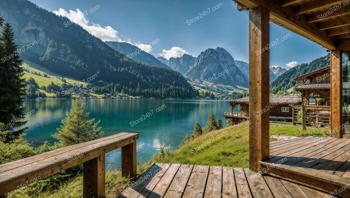 Bavarian Alpine Chalet Overlooking Pristine Lake and Mountains