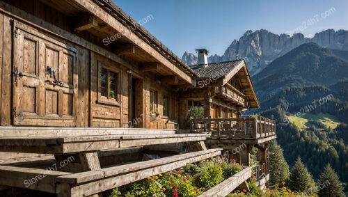 Bavarian Alpine Chalet with Wooden Balcony and Scenic Views