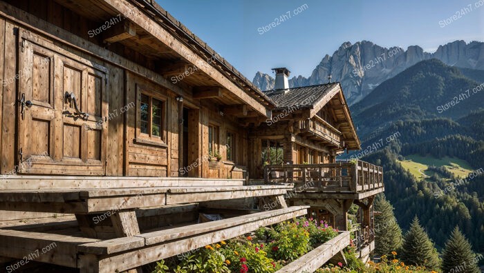 Bavarian Alpine Chalet with Wooden Balcony and Scenic Views