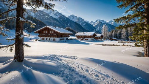 Bavarian Alpine Chalets in Winter Wonderland Setting