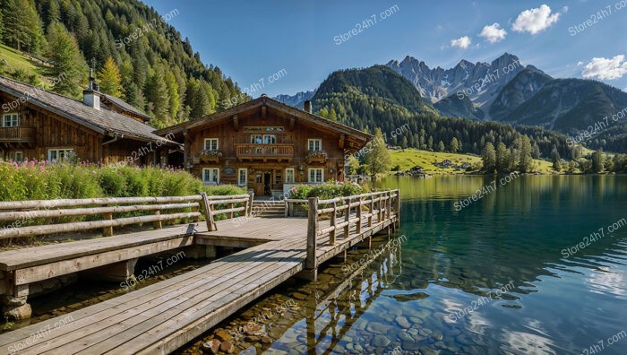 Bavarian Alpine Retreat: Lakeside Chalet in Summer Serenity