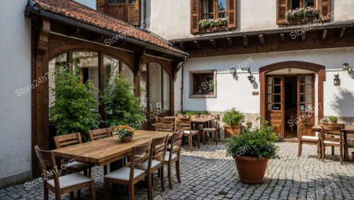 Bavarian City Courtyard House with Outdoor Seating