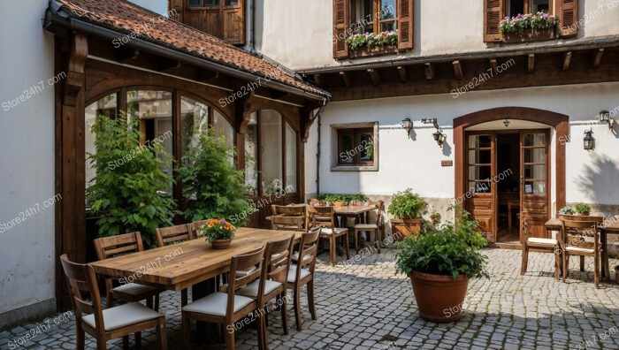 Bavarian City Courtyard House with Outdoor Seating