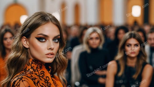 Bold Beauty: Striking Model with Intense Eye Makeup