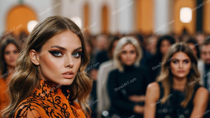 Bold Beauty: Striking Model with Intense Eye Makeup