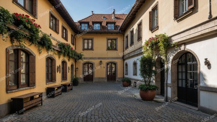 Central City House in Bavaria with Flowering Windows