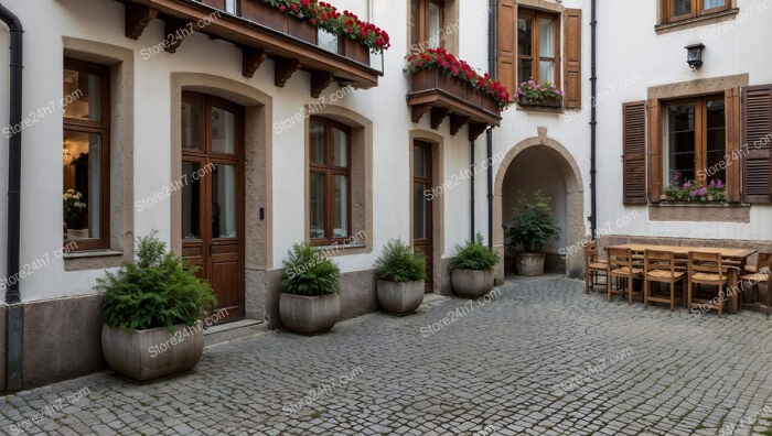 Charming Bavarian City Courtyard House with Wooden Shutters