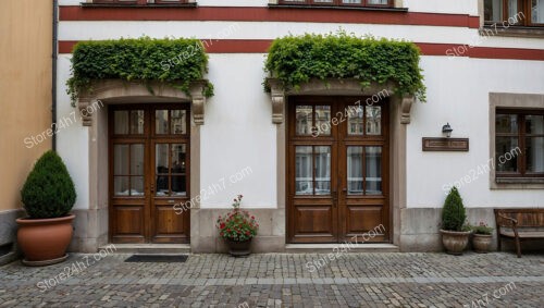 Elegant Bavarian House with Double Doors and Greenery