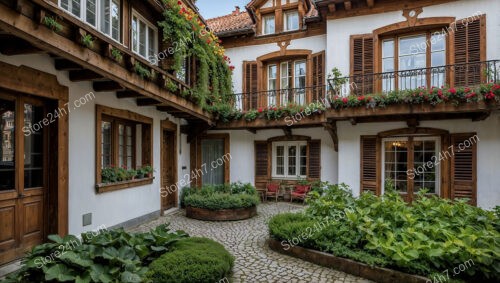 Charming Bavarian Courtyard House with Flowering Balconies