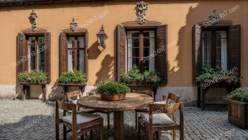 Charming Bavarian Urban Courtyard House with Wooden Shutters