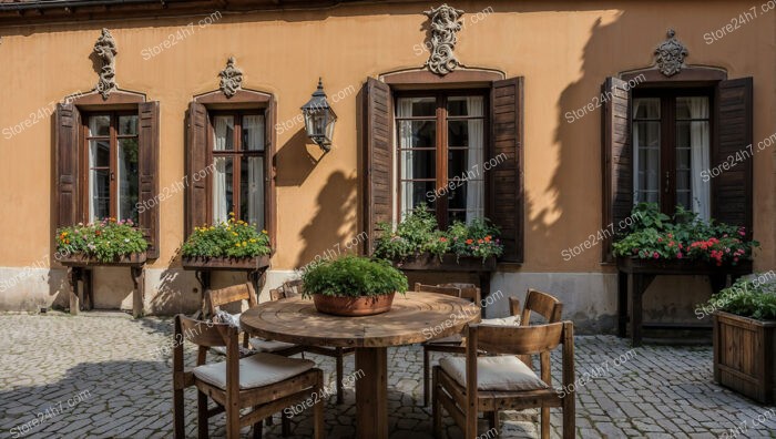 Charming Bavarian Urban Courtyard House with Wooden Shutters