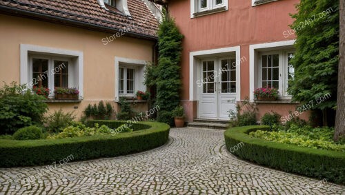 Charming Courtyard German Home with Beautiful Landscaping and Flowers