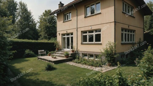 Charming German home with secluded backyard and wooden deck