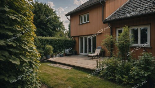 Charming German home with wooden exterior and private garden retreat